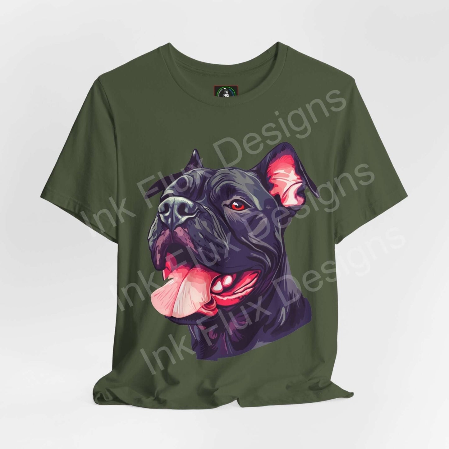 Cane Corso Dog T-Shirt featuring a vibrant Cane Corso portrait with expressive colors and details.