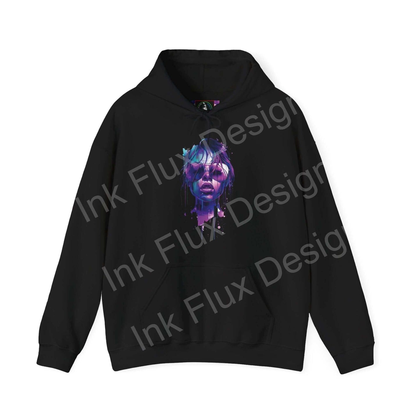 Black Cool Shades hooded sweatshirt with a vibrant, bold graphic design on the front, featuring graphic hoodies for a stylish look.