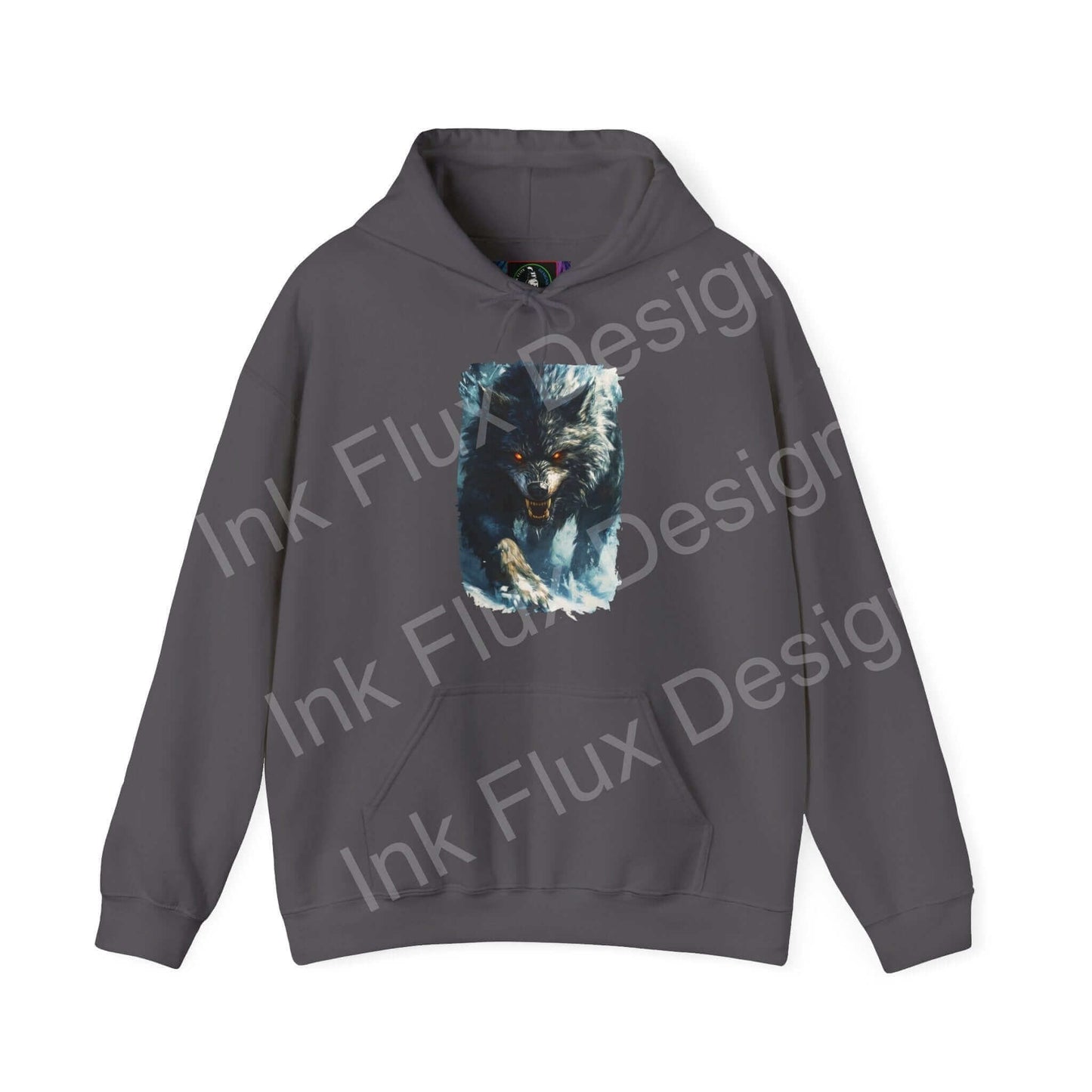 Unisex grey hoodie featuring a bold graphic of a wolf, ideal for those who appreciate creative and cozy hoodies with bold designs.