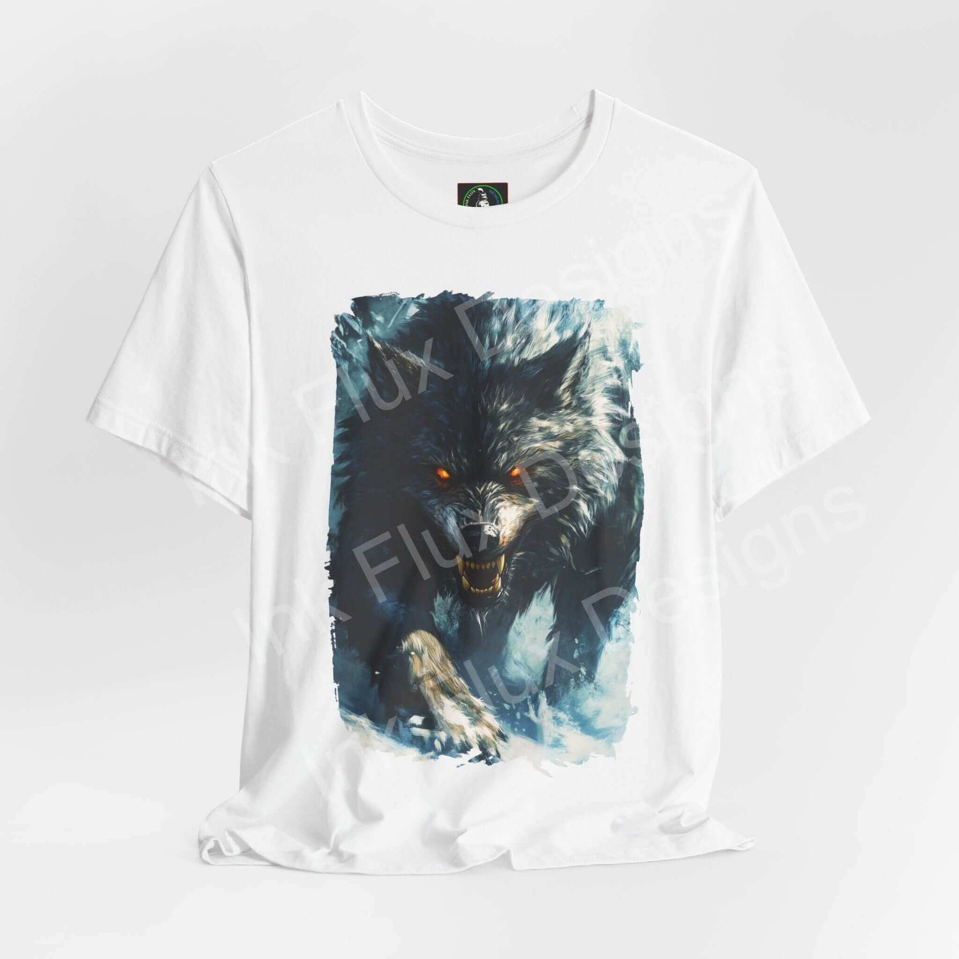 Unisex Ravenous Grey Wolf graphic T-shirt featuring an intense wolf illustration, perfect for fans of spirit animals and ethically made clothing.
