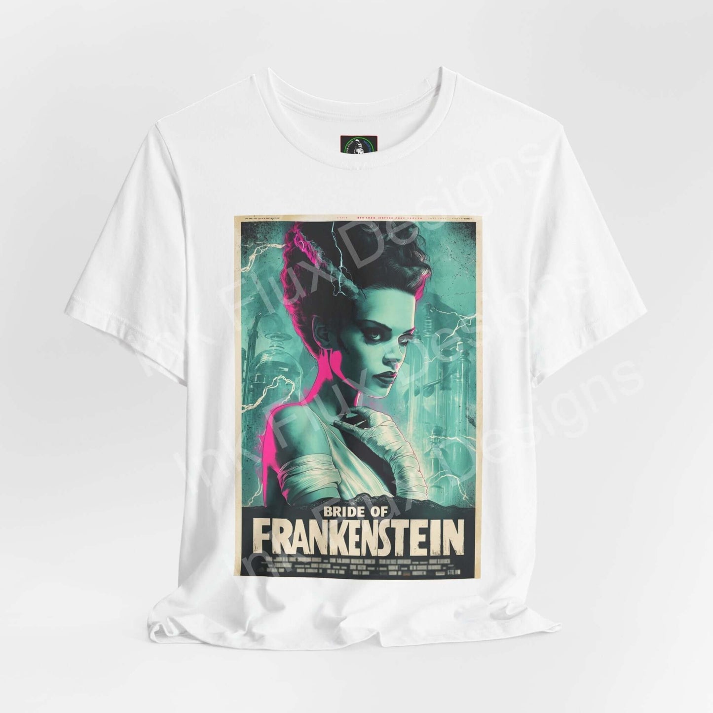 bride of frankenstein t-shirt featuring bold graphic art and stunning linework by Ink Flux Designs