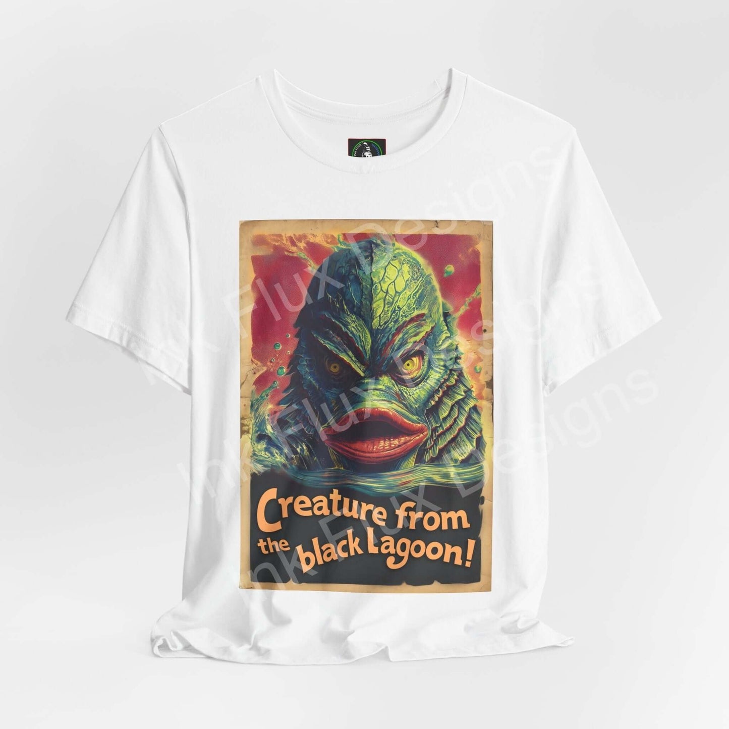Creature From the Black Lagoon t-shirt featuring vintage horror graphic and vibrant colors.