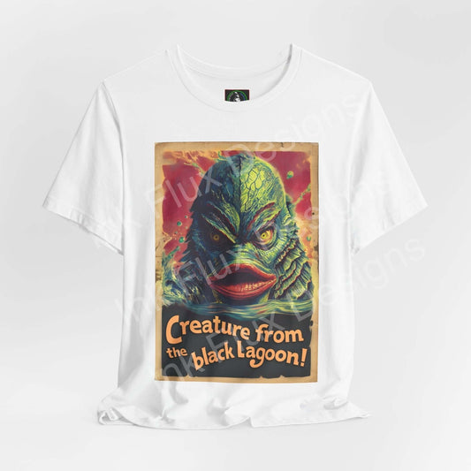 Creature From the Black Lagoon t-shirt featuring vintage horror graphic and vibrant colors.