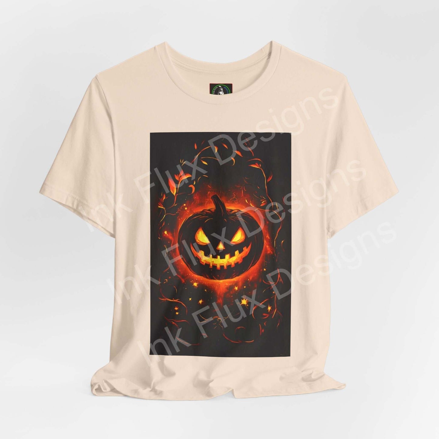 Jack-O-Lantern T-Shirt – Pumpkin Face Halloween Tee featuring a vintage pumpkin graphic and bold orange hues.