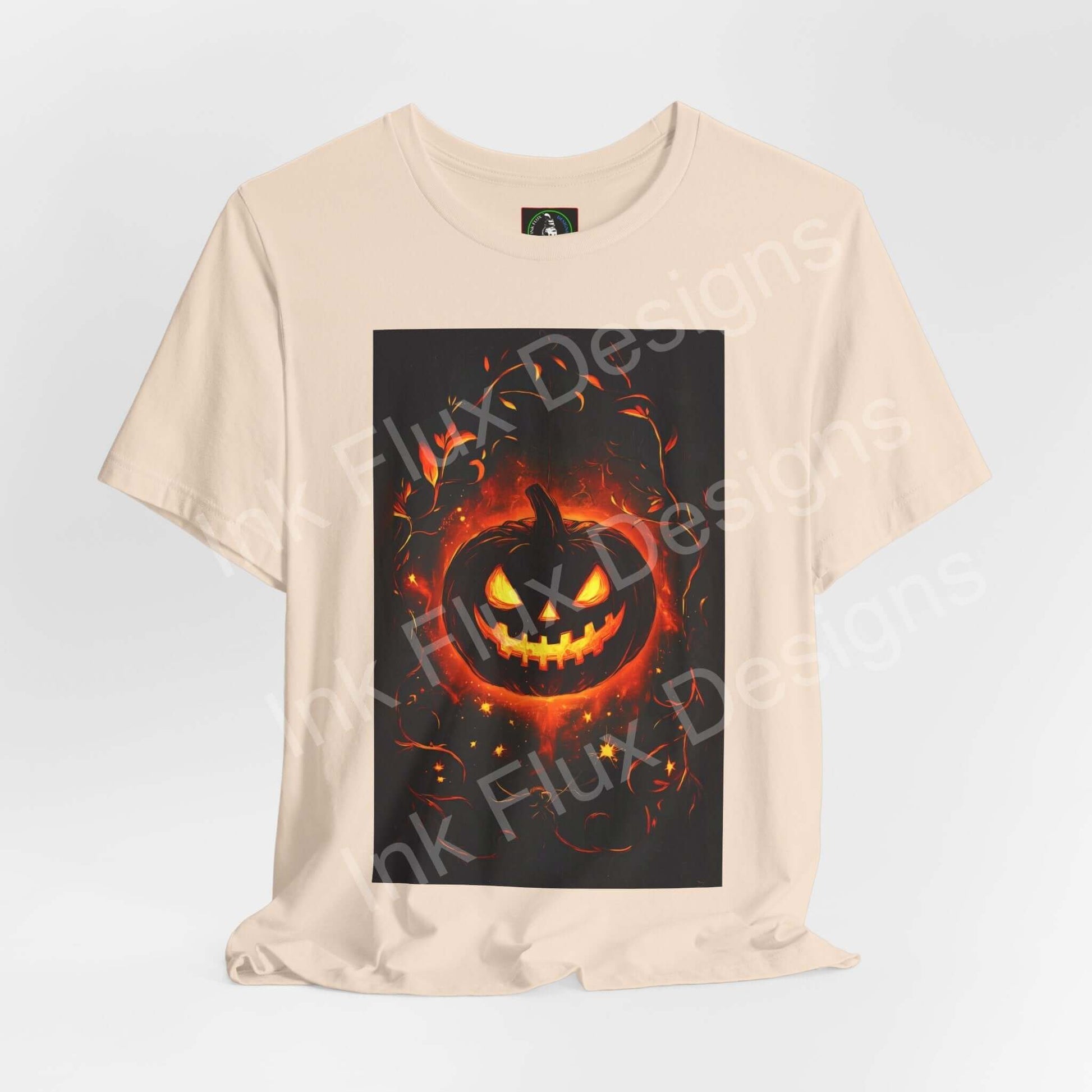Jack-O-Lantern T-Shirt – Pumpkin Face Halloween Tee featuring a vintage pumpkin graphic and bold orange hues.