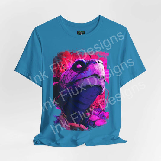 Spirit Animal T-Shirt featuring a vibrant turtle graphic design with glowing colors.