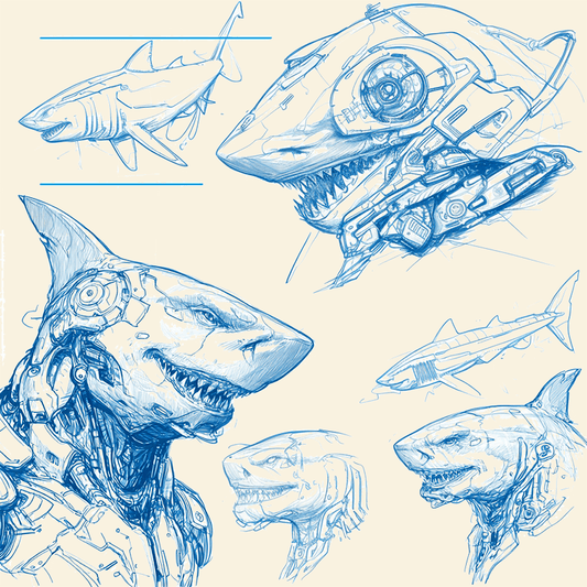 Sketchbook Journey: Cybernetic Shark Concepts