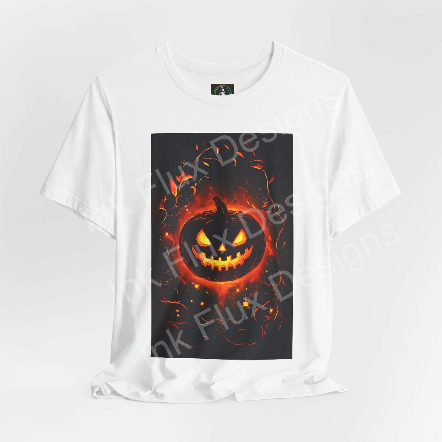 Jack-O-Lantern T-Shirt – Pumpkin Face Halloween Tee featuring a vintage pumpkin graphic in bold orange hues.