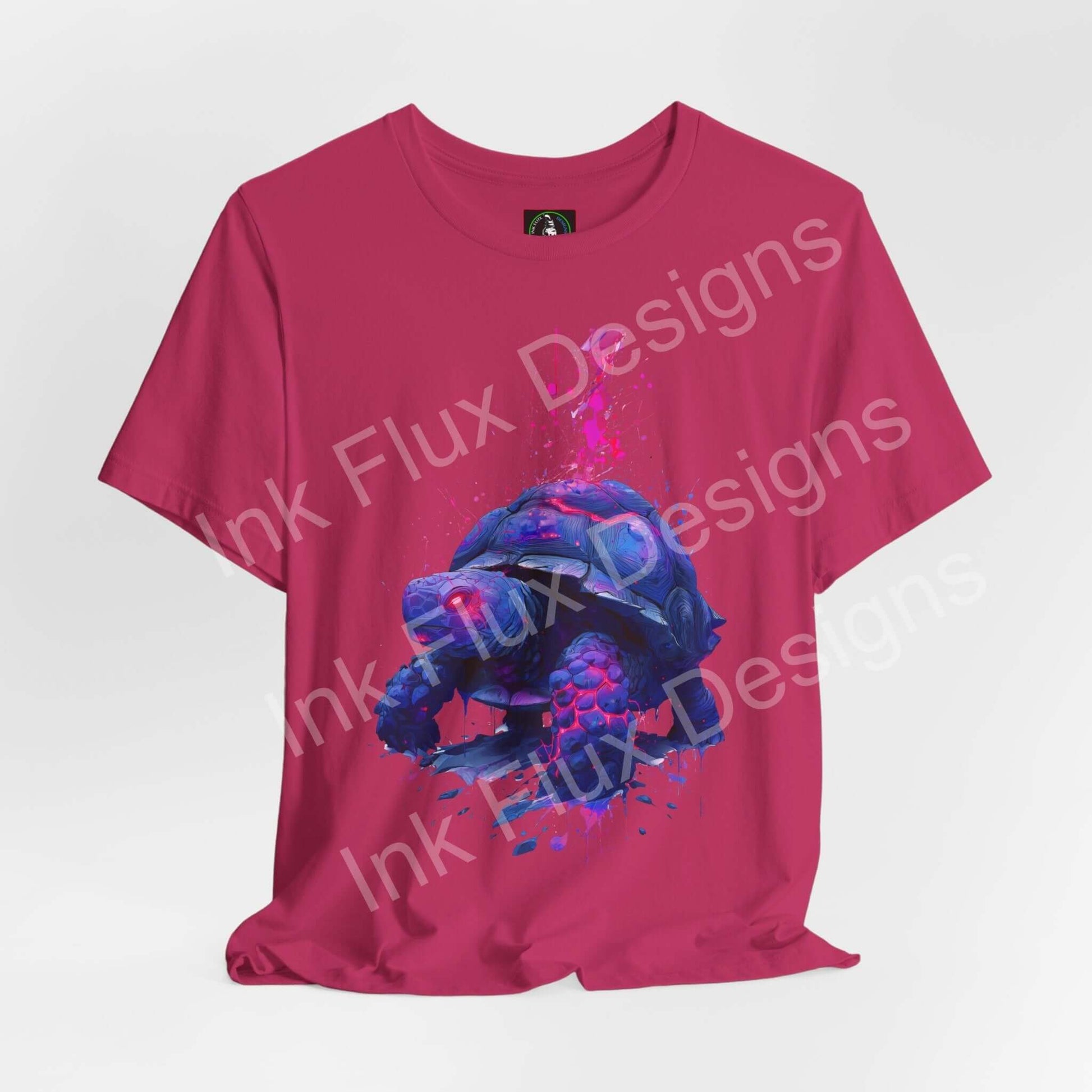 Spirit Animal T-Shirt featuring a vibrant turtle graphic on a pink background, symbolizing endurance and wisdom.