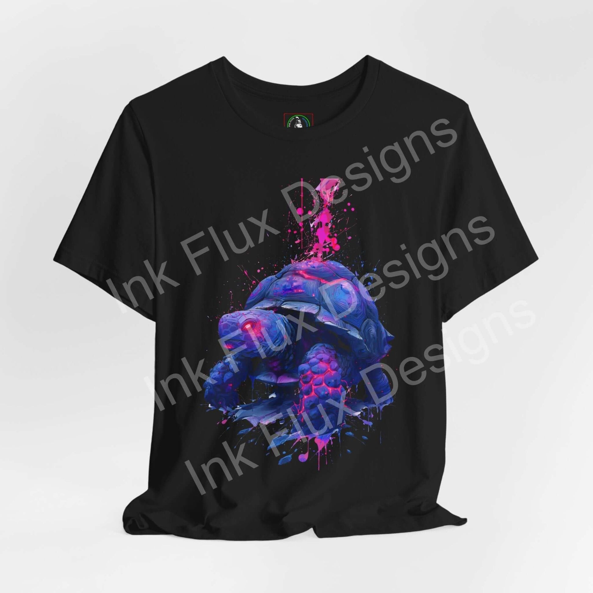 Spirit Animal T-Shirt featuring a colorful turtle guardian graphic on a black background.