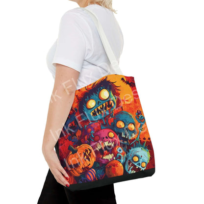 Zombie Halloween Tote Bag with playful zombie design, perfect for trick-or-treating and daily errands.